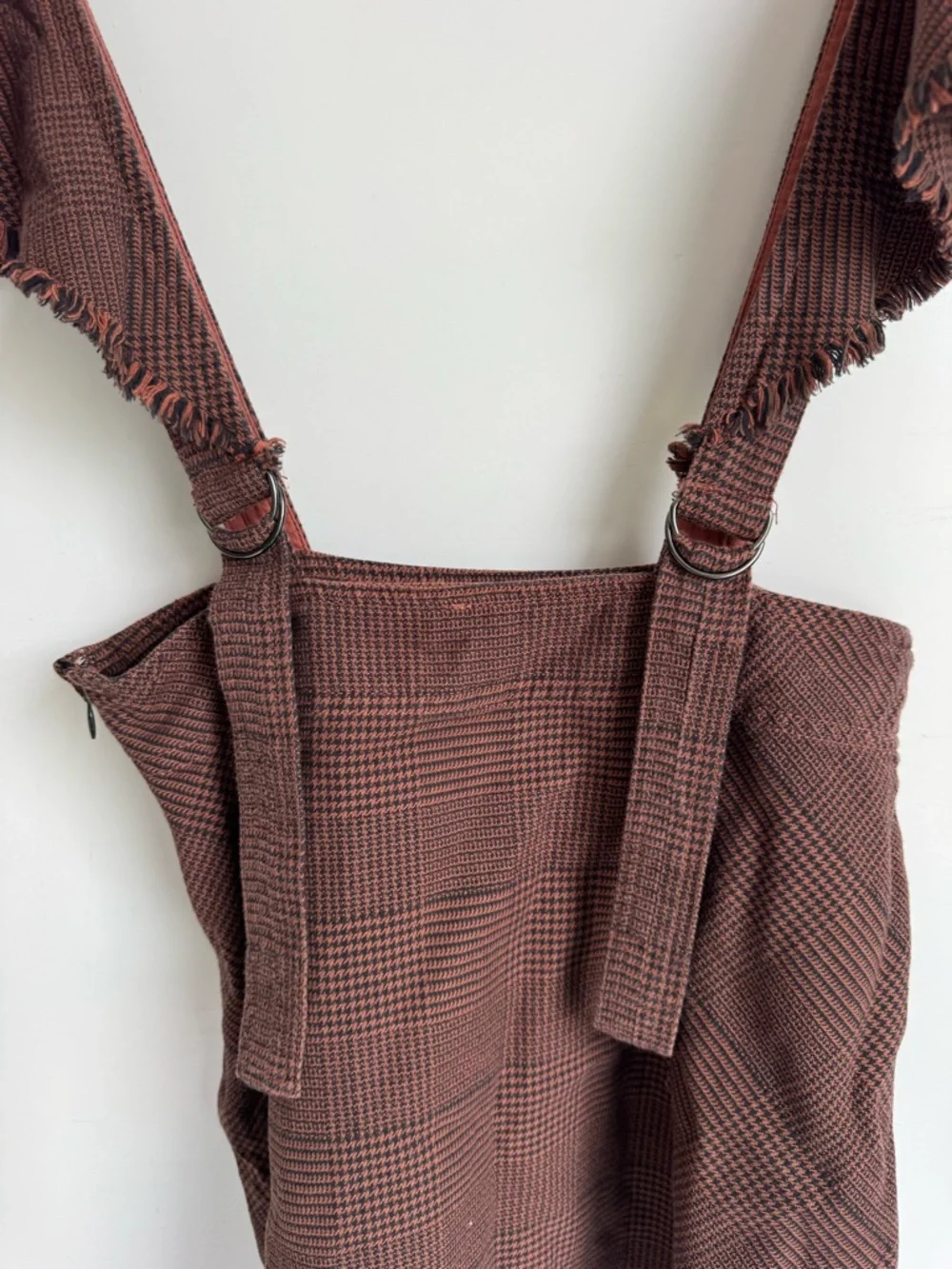 Free People Rowan Plaid Pinafore Skirt women‎ 4 brown plaid preppy boho festival